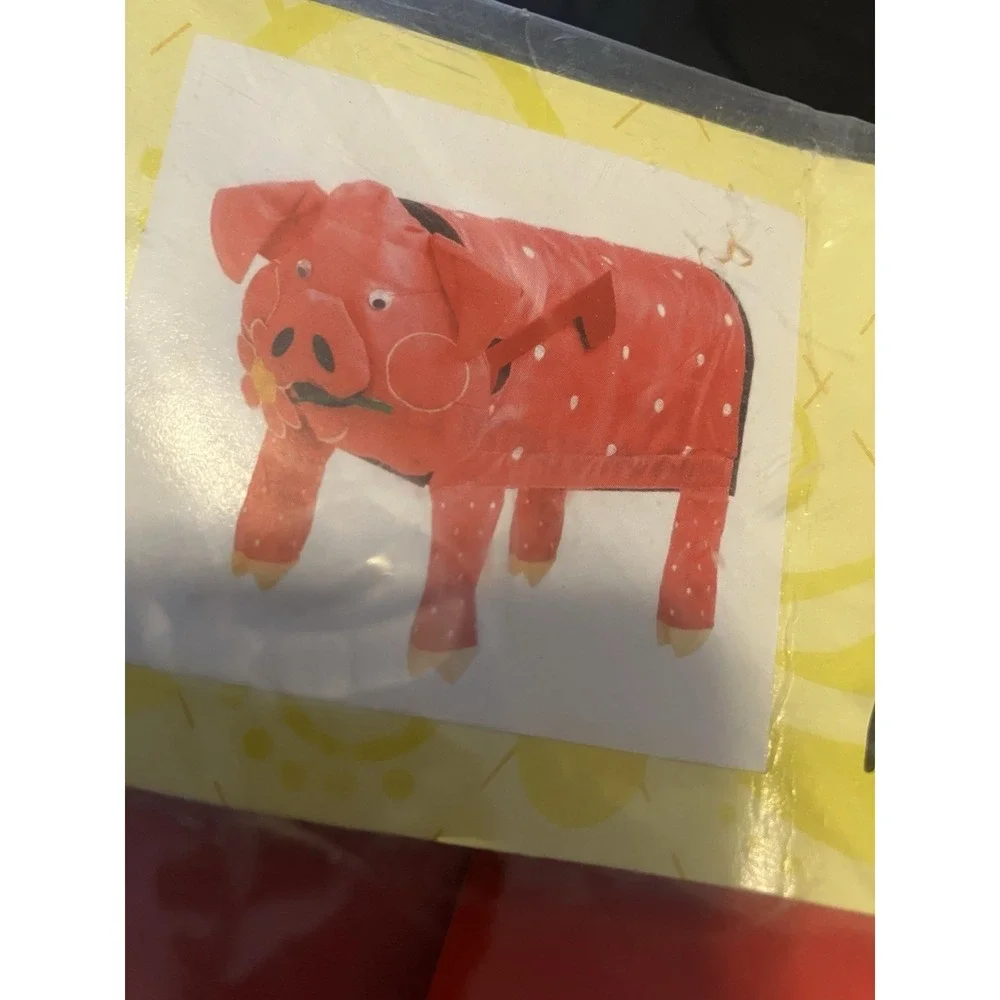 Spring 3-D Piggy Flower Fabric Pink Embroidered Mailbox COVER Standard Size